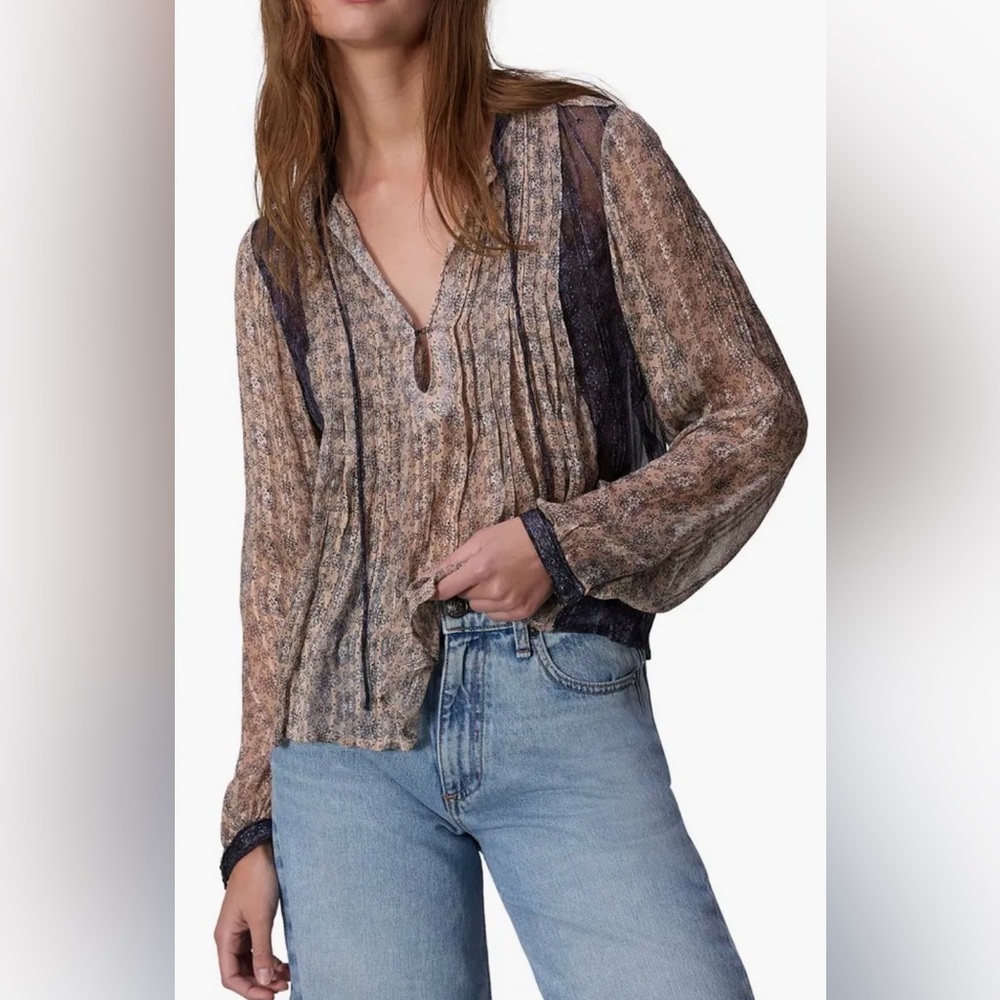 rag & bone Amaris Print Metallic Bo-Ho Top NWT 💕